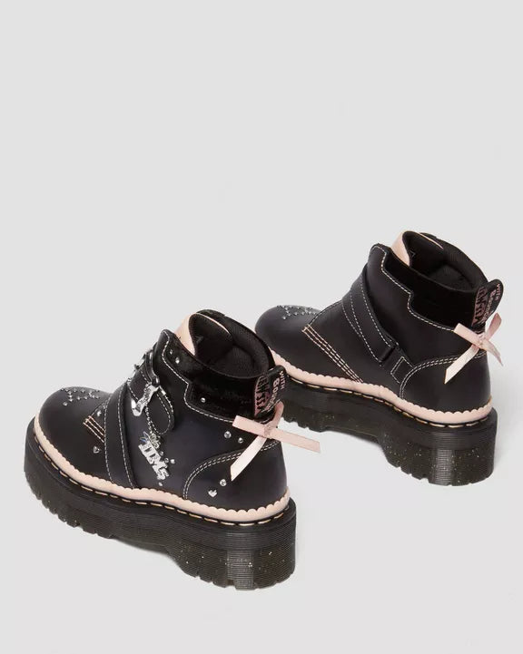CAITIE BOOT  BLACK/POWDER PINK