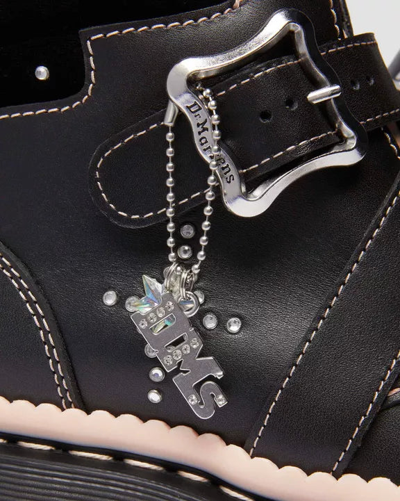 CAITIE BOOT  BLACK/POWDER PINK