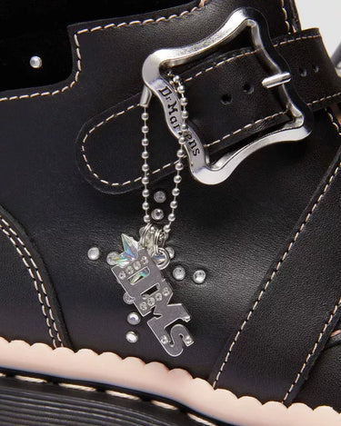 CAITIE BOOT  BLACK/POWDER PINK