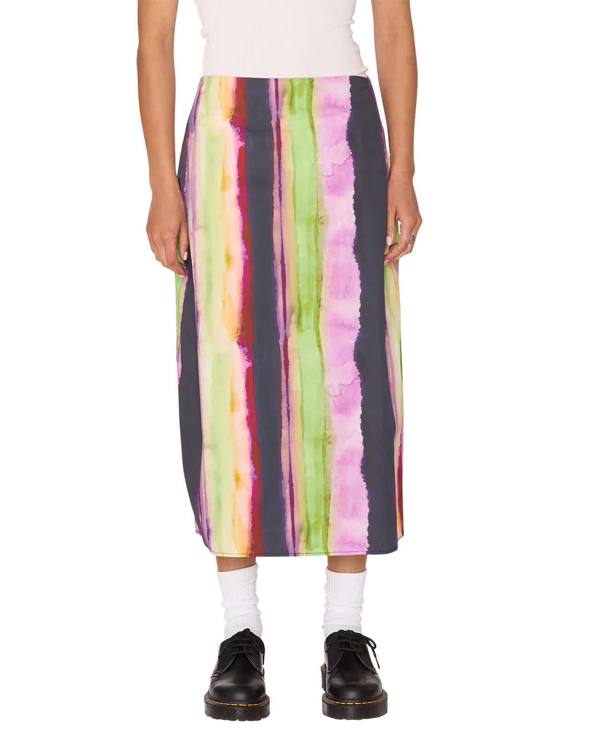 MIDORI SLIP SKIRT STRIPE MULTI