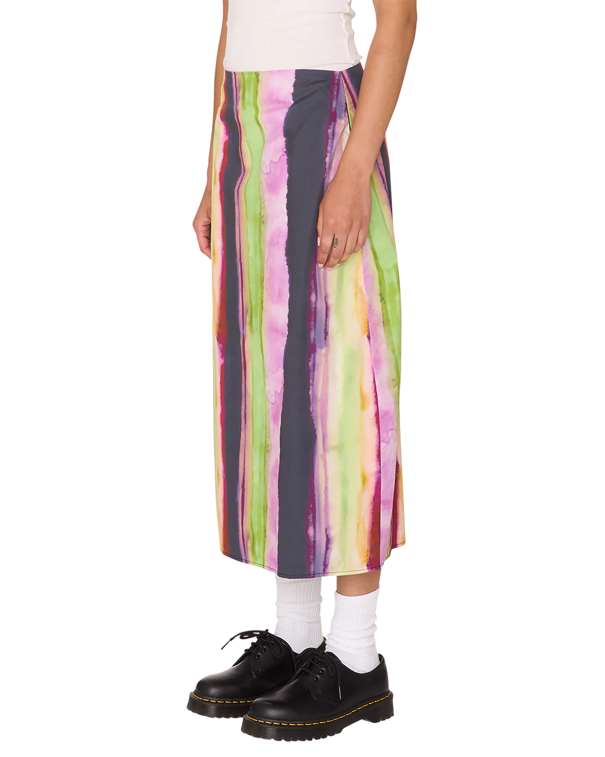 MIDORI SLIP SKIRT STRIPE MULTI