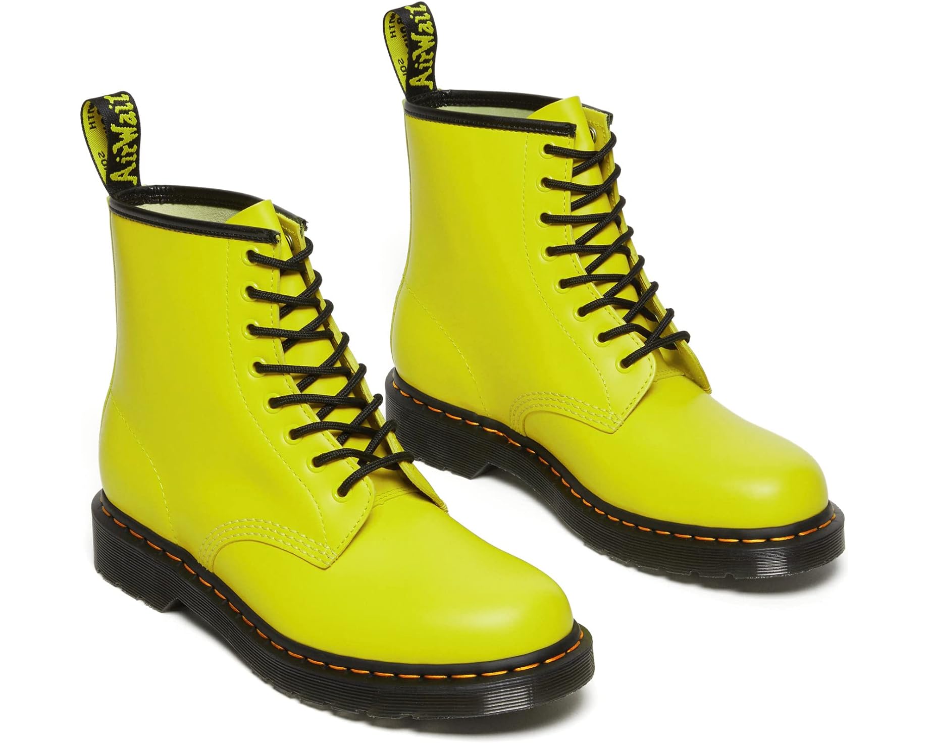 1460 Sulphur Yellow Smooth Leather Lace Up Boots