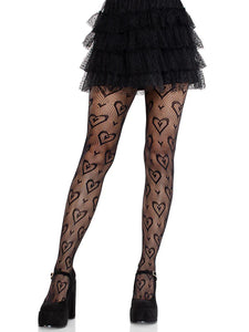 CHERIE HEART TIGHTS BLACK