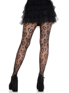 CHERIE HEART TIGHTS BLACK