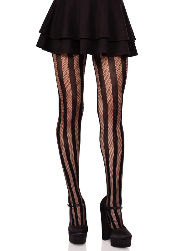 KERA STRIPED TIGHTS BLACK
