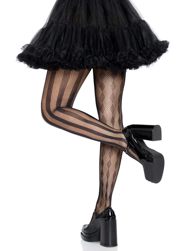 HARLEQUIN NET TIGHTS BLACK