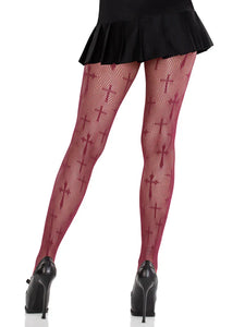 WORSHIP ME FISHNET TIGHTS BURGUNDY