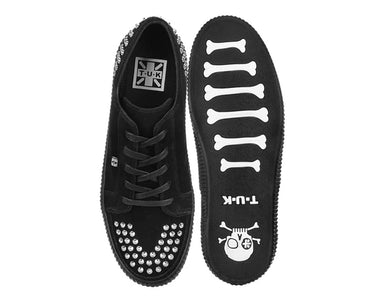 SUEDE STUDDED CREEPER SNEAKER BLACK