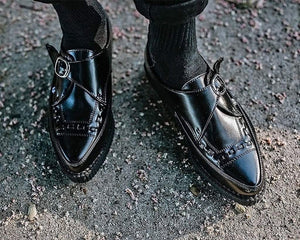 LEATHER BUCKLE POINT A8520 BLACK