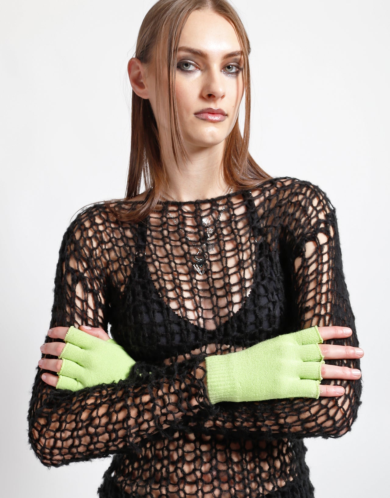 FINGERLESS GLOVES LIME