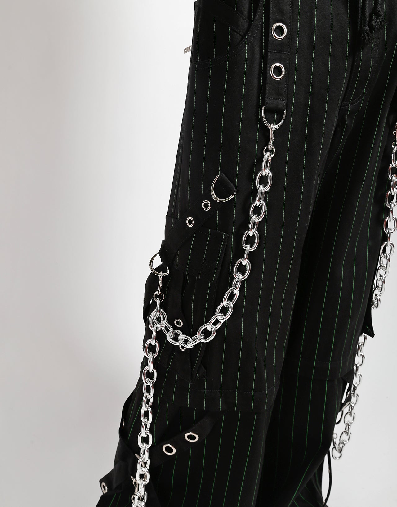 GODFATHER CHAIN PANT GREEN STRIPE