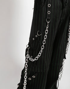 GODFATHER CHAIN PANT GREEN STRIPE