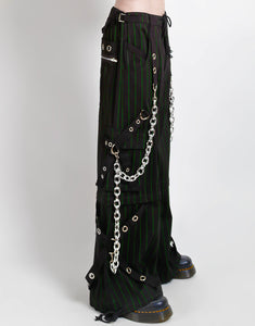 GODFATHER CHAIN PANT GREEN STRIPE