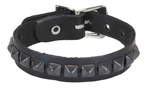 1 ROW MINI PYRAMID BUCKLE BRACELET BLACK/BLACK