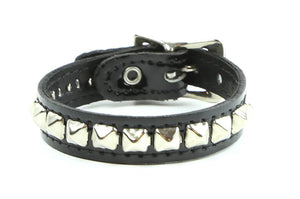1 ROW MINI STUD BRACELET PATENT BLACK