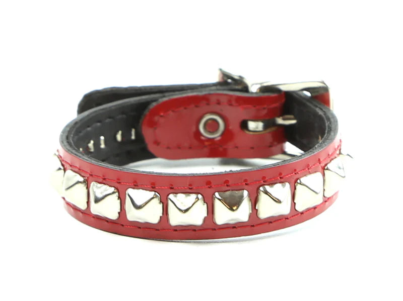 1 ROW MINI STUD BRACELET PATENT RED