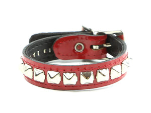 1 ROW MINI STUD BRACELET PATENT RED