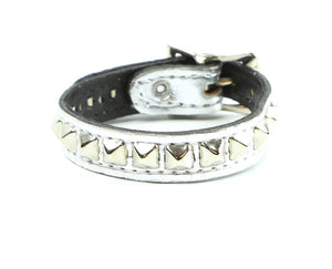 1 ROW MINI STUD BRACELET PATENT SILVER