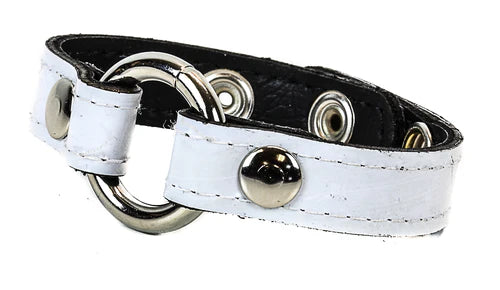 PATENT BRACELET WITH RING WHITE