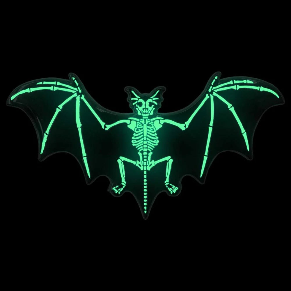 SKELLI BAT GLOW ENAMEL PIN
