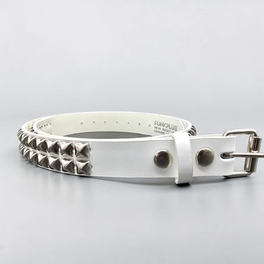 2 ROW PYRAMID BELT WHITE