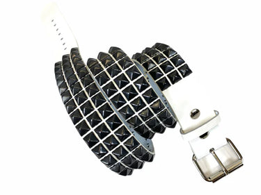 3 ROW PYRAMID BELT WHITE/BLACK