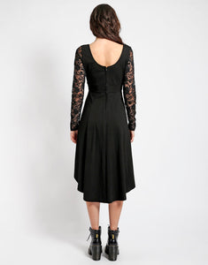 LACE LONG SLEEVE HI LOW DRESS
