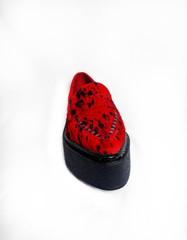 CHOUX-NB PLATFORM LOAFER IN RED/BLK