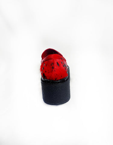 CHOUX-NB PLATFORM LOAFER IN RED/BLK