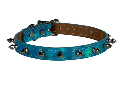 SPIKE CHOKER BLUE RAINBOW