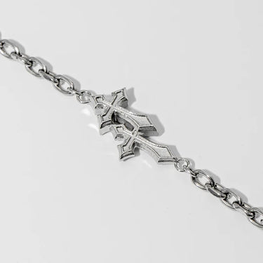 DOUBLE CROSS DAINTY NECKLACE