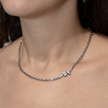 DOUBLE CROSS DAINTY NECKLACE