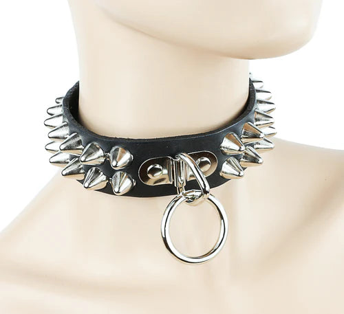 2 ROW UK77 BONDAGE LOOP CHOKER BLACK