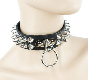 2 ROW UK77 BONDAGE LOOP CHOKER BLACK