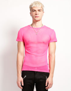 SHORT SLEEVE FISHNET PINK