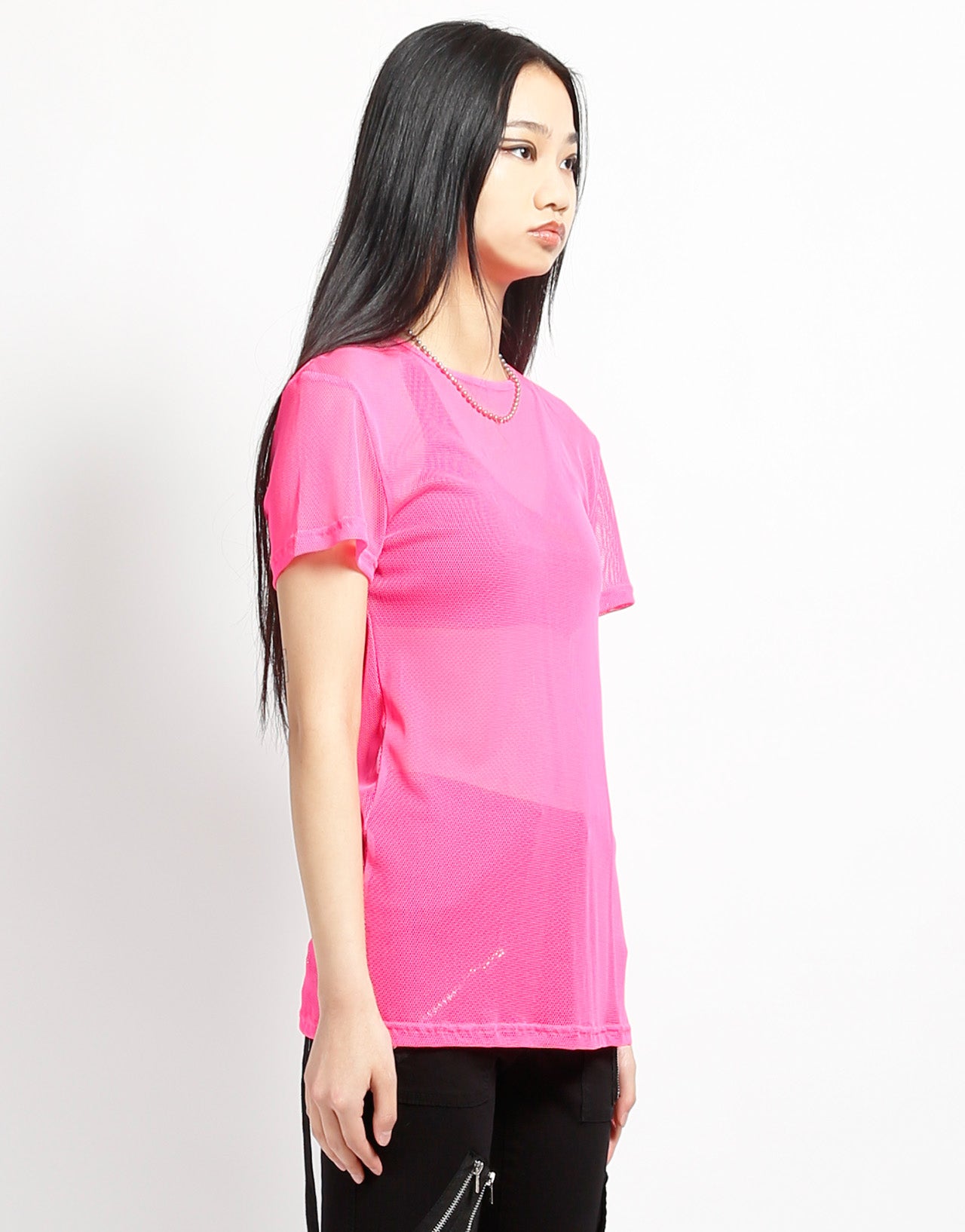 SHORT SLEEVE FISHNET PINK