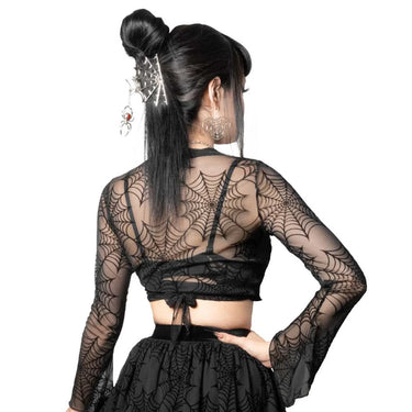 SPIDERWEB MESH TIE TOP