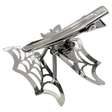 BAT SPRING HAIR CLIPS SILVER