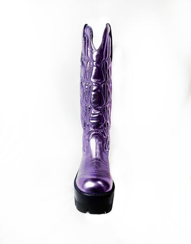 HONKY TONK BOOT IN PURPLE METALLIC