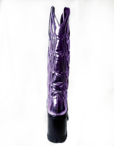 HONKY TONK BOOT IN PURPLE METALLIC