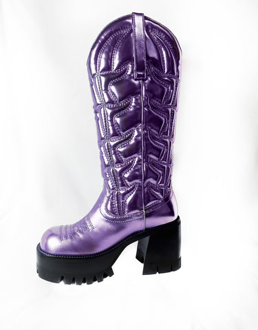 HONKY TONK BOOT IN PURPLE METALLIC