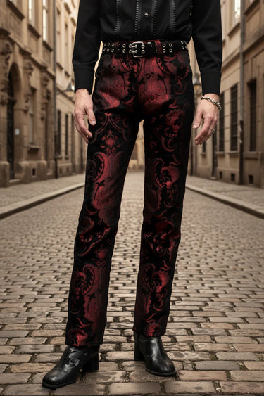 TAPESTRY PANTS RED/BLACK