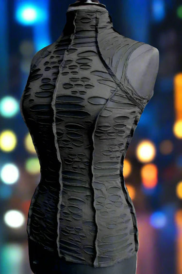 WASTELAND TOP BLACK DECAYED