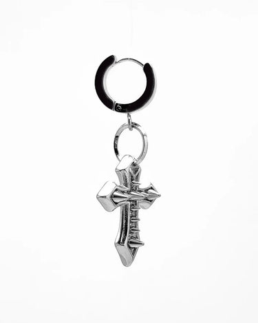 SPIKED CROSS EARRING