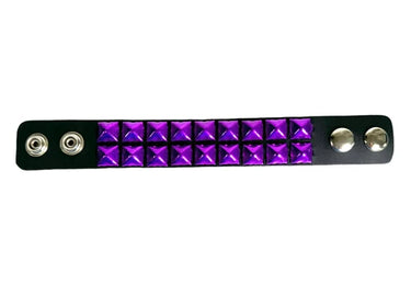 2 ROW PYRAMID BRACELET METALLIC PURPLE