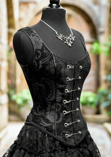 PIN BODICE TOP BLACK