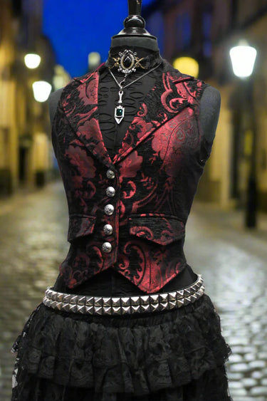 MARQUESA VEST RED/BLACK TAPESTRY