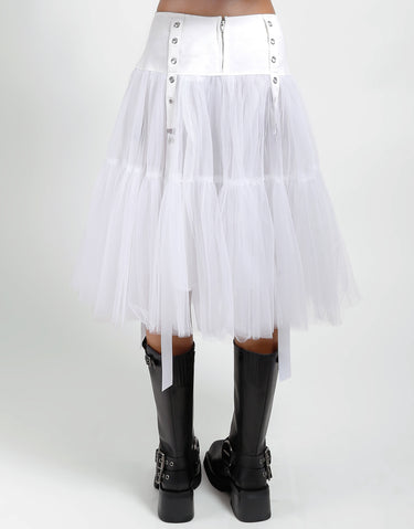 TUTU RIBBON TULLE SKIRT WHT