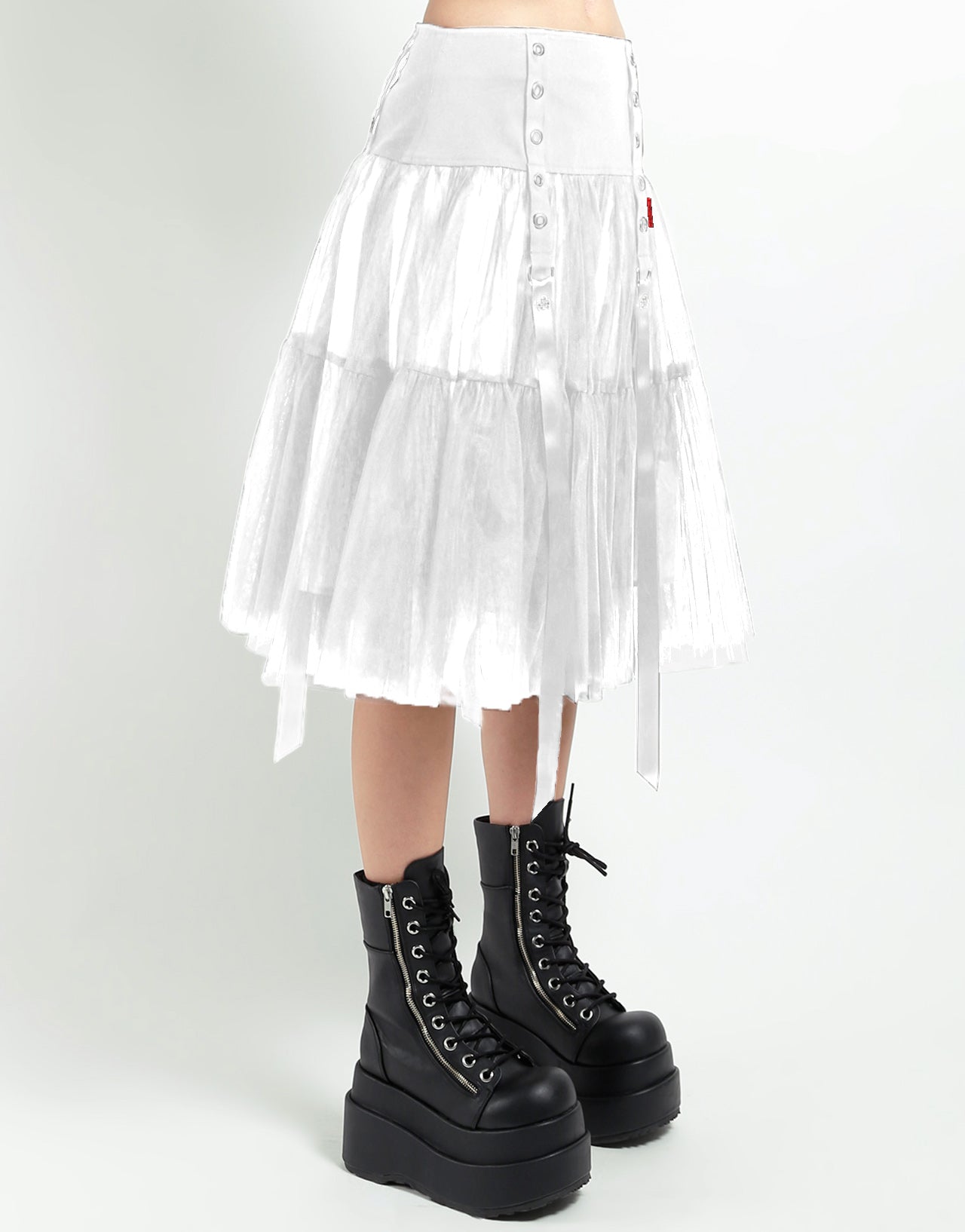 TUTU RIBBON TULLE SKIRT WHT