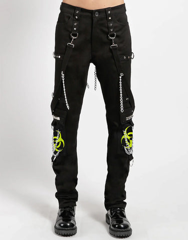BIOHAZARD BONDAGE PANT BLK/LIME